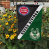 Pistons vs Bucks House Divided Flag, NBA House Divided Flag 2 Pistons vs Bucks House Divided Flag, NBA House Divided Flag, NBA House Divided Flag