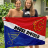 Flames vs Blues House Divided Flag, NHL House Divided Flag