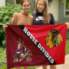 Coyotes vs Blackhawks House Divided Flag, NHL House Divided Flag 2 Coyotes vs Blackhawks House Divided Flag, NHL House Divided Flag