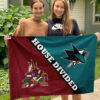 Coyotes vs Sharks House Divided Flag, NHL House Divided Flag