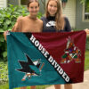 Sharks vs Coyotes House Divided Flag, NHL House Divided Flag
