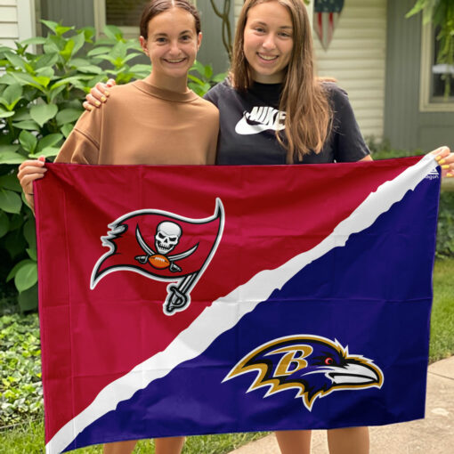 Buccaneers vs Ravens House Divided Flag, NFL House Divided Flag
