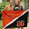 Bears vs Bengals House Divided Flag, NFL House Divided Flag 2 Bears vs Bengals House Divided Flag, NFL House Divided Flag, NFL House Divided Flag