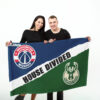Wizards vs Bucks House Divided Flag, NBA House Divided Flag 2 Wizards vs Bucks House Divided Flag, NBA House Divided Flag