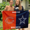 Bears vs Cowboys House Divided Flag, NFL House Divided Flag 2 Bears vs Cowboys House Divided Flag, NFL House Divided Flag, NFL House Divided Flag