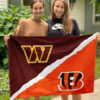Commanders vs Bengals House Divided Flag, NFL House Divided Flag, NFL House Divided Flag