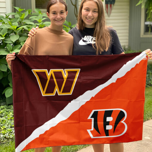 Commanders vs Bengals House Divided Flag, NFL House Divided Flag