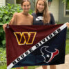 Commanders vs Texans House Divided Flag, NFL House Divided Flag, NFL House Divided Flag