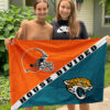 Browns vs Jaguars House Divided Flag, NFL House Divided Flag