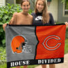 Browns vs Bears House Divided Flag, NFL House Divided Flag 2 Browns vs Bears House Divided Flag, NFL House Divided Flag