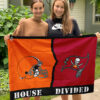 Browns vs Buccaneers House Divided Flag, NFL House Divided Flag 2 Browns vs Buccaneers House Divided Flag, NFL House Divided Flag
