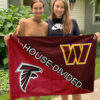 Commanders vs Falcons House Divided Flag, NFL House Divided Flag 2 Commanders vs Falcons House Divided Flag, NFL House Divided Flag, NFL House Divided Flag