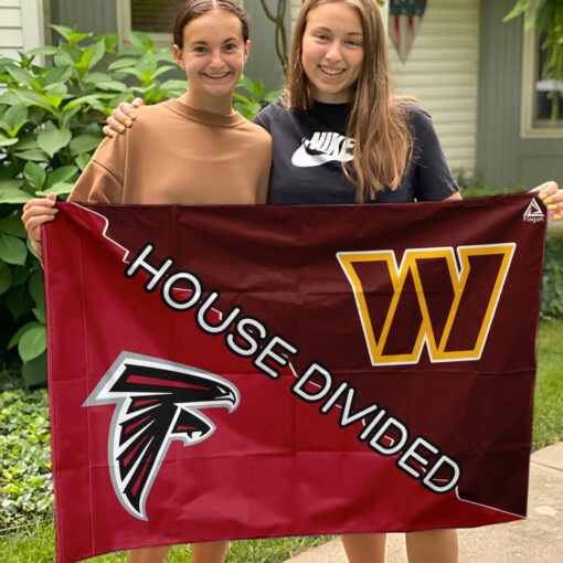 Commanders vs Falcons House Divided Flag, NFL House Divided Flag Commanders vs Falcons House Divided Flag, NFL House Divided Flag