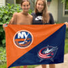 Islanders vs Blue Jackets House Divided Flag, NHL House Divided Flag