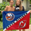 Islanders vs Devils House Divided Flag, NHL House Divided Flag