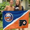 Islanders vs Flyers House Divided Flag, NHL House Divided Flag 2 Islanders vs Flyers House Divided Flag, NHL House Divided Flag