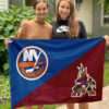 Islanders vs Coyotes House Divided Flag, NHL House Divided Flag
