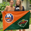 Islanders vs Wild House Divided Flag, NHL House Divided Flag 2 Islanders vs Wild House Divided Flag, NHL House Divided Flag