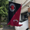 Raptors vs Heat House Divided Flag, NBA House Divided Flag 2 Raptors vs Heat House Divided Flag, NBA House Divided Flag
