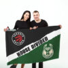 Raptors vs Bucks House Divided Flag, NBA House Divided Flag 3 Raptors vs Bucks House Divided Flag, NBA House Divided Flag