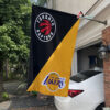 Raptors vs Lakers House Divided Flag, NBA House Divided Flag 4 Raptors vs Lakers House Divided Flag, NBA House Divided Flag