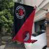 Raptors vs Trail Blazers House Divided Flag, NBA House Divided Flag 3 Raptors vs Trail Blazers House Divided Flag, NBA House Divided Flag