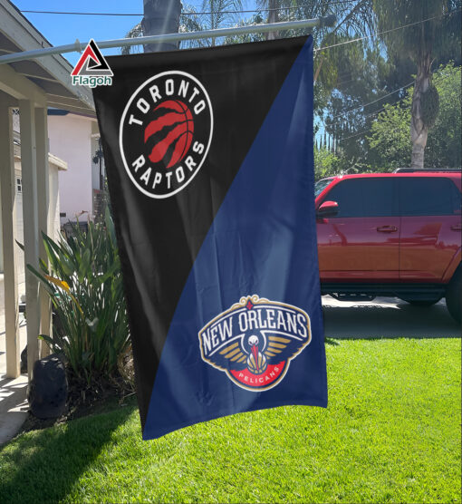 Raptors vs Pelicans House Divided Flag, NBA House Divided Flag