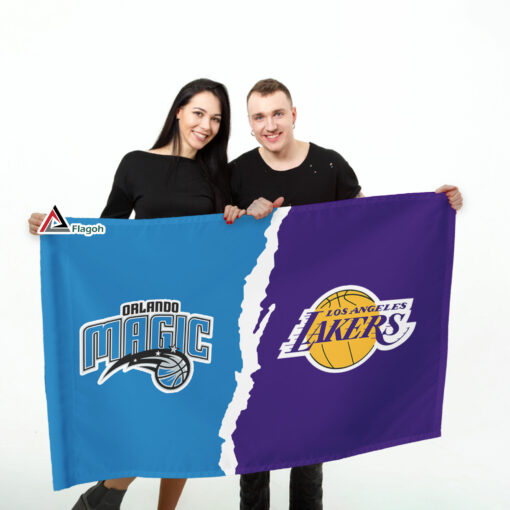 Magic vs Lakers House Divided Flag, NBA House Divided Flag