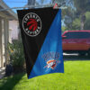 Raptors vs Thunder House Divided Flag, NBA House Divided Flag 4 Raptors vs Thunder House Divided Flag, NBA House Divided Flag