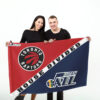 Raptors vs Jazz House Divided Flag, NBA House Divided Flag 4 Raptors vs Jazz House Divided Flag, NBA House Divided Flag