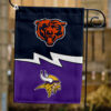 Bears vs Vikings House Divided Flag, NFL House Divided Flag