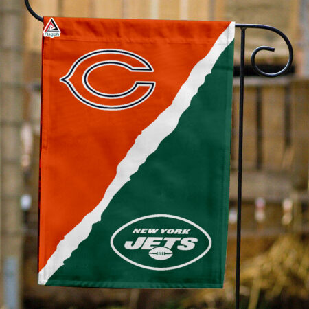 Bears vs Jets House Divided Flag, NFL House Divided Flag