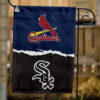 Cardinals vs White Sox House Divided Flag, MLB House Divided Flag