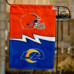Browns vs Rams House Divided Flag, NFL House Divided Flag