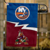 Islanders vs Coyotes House Divided Flag, NHL House Divided Flag