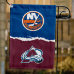 Islanders vs Avalanche House Divided Flag, NHL House Divided Flag