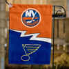Islanders vs Blues House Divided Flag, NHL House Divided Flag