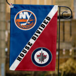 Islanders vs Jets House Divided Flag, NHL House Divided Flag