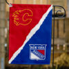 Flames vs Rangers House Divided Flag, NHL House Divided Flag