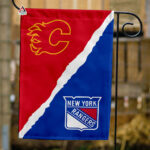 Flames vs Rangers House Divided Flag, NHL House Divided Flag
