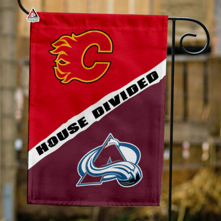Flames vs Avalanche House Divided Flag, NHL House Divided Flag