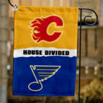 Flames vs Blues House Divided Flag, NHL House Divided Flag