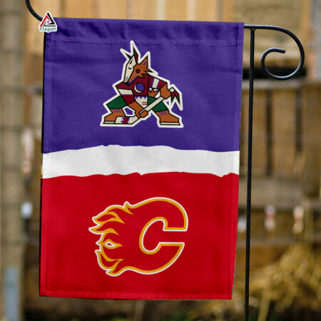 Coyotes vs Flames House Divided Flag, NHL House Divided Flag
