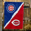Cubs vs Reds House Divided Flag, MLB House Divided Flag, MLB House Divided Flag