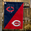Twins vs Reds House Divided Flag, MLB House Divided Flag, MLB House Divided Flag