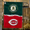 Athletics vs Reds House Divided Flag, MLB House Divided Flag, MLB House Divided Flag