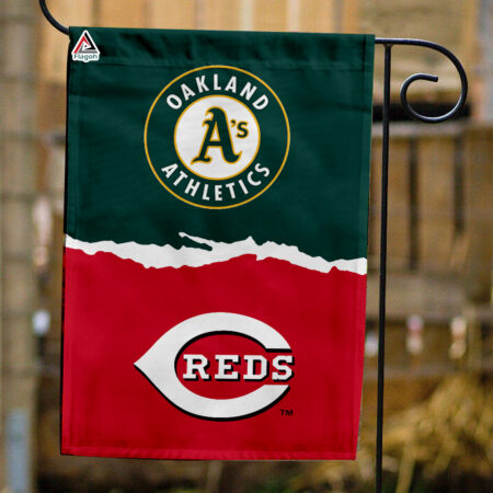 Athletics vs Reds House Divided Flag, MLB House Divided Flag