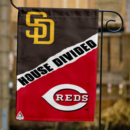 Padres vs Reds House Divided Flag, MLB House Divided Flag
