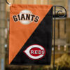 Giants vs Reds House Divided Flag, MLB House Divided Flag, MLB House Divided Flag