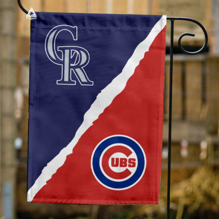 Rockies vs Cubs House Divided Flag, MLB House Divided Flag